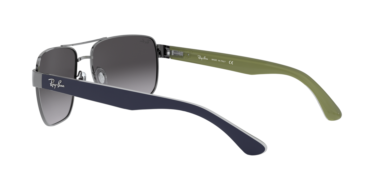 Ray-Ban RB3530 004/8G 58 Men's Square Sunglasses – Gradient Grey Lenses, Gunmetal Frame