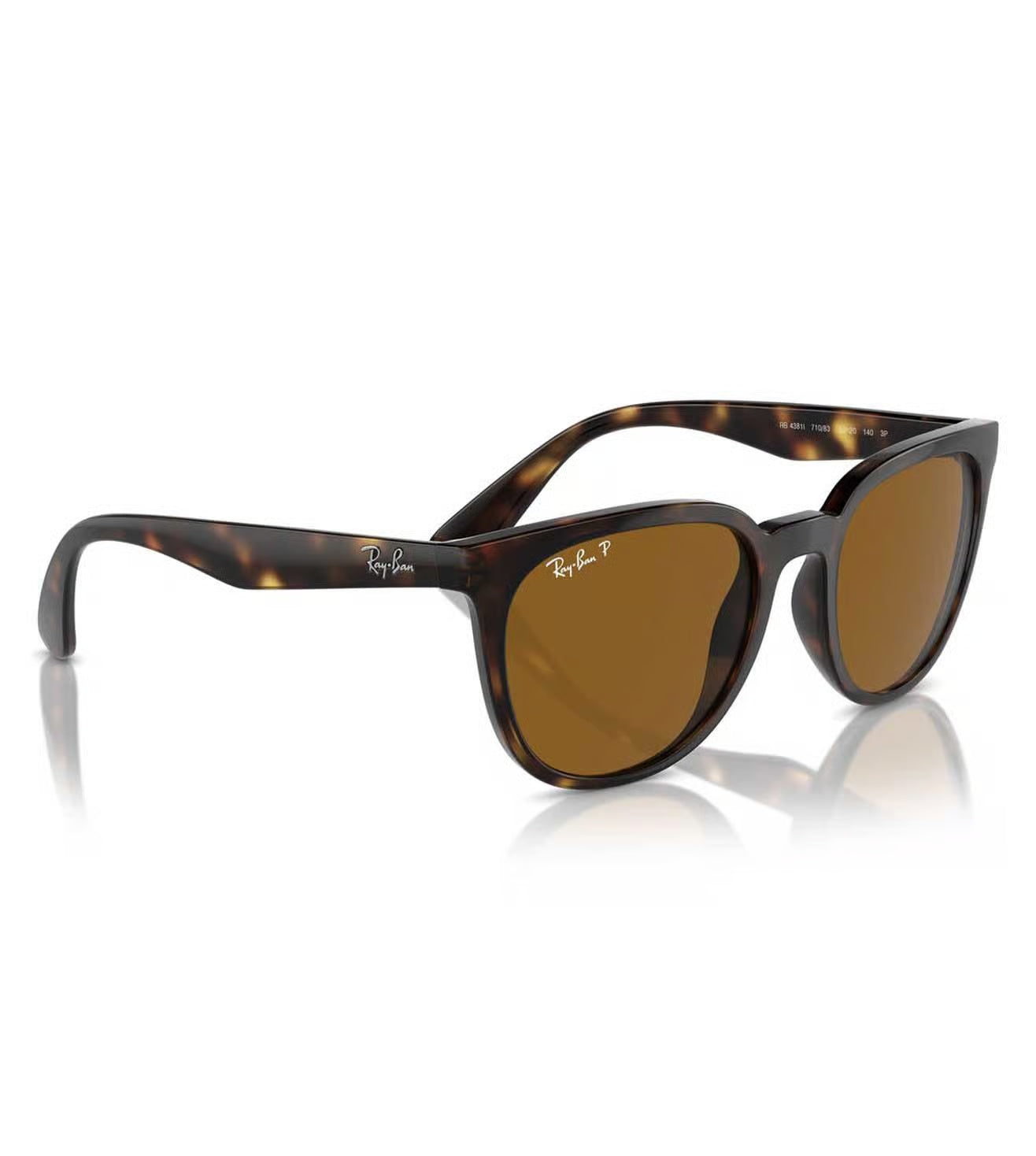 Ray-Ban 0RB4381I 710/1353 Unisex Round Sunglasses – Brown Gradient Lenses, Polished Gold Frame