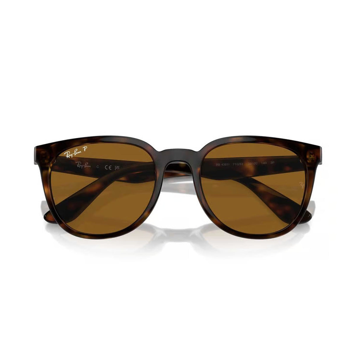 Ray-Ban 0RB4381I 710/1353 Unisex Round Sunglasses – Brown Gradient Lenses, Polished Gold Frame
