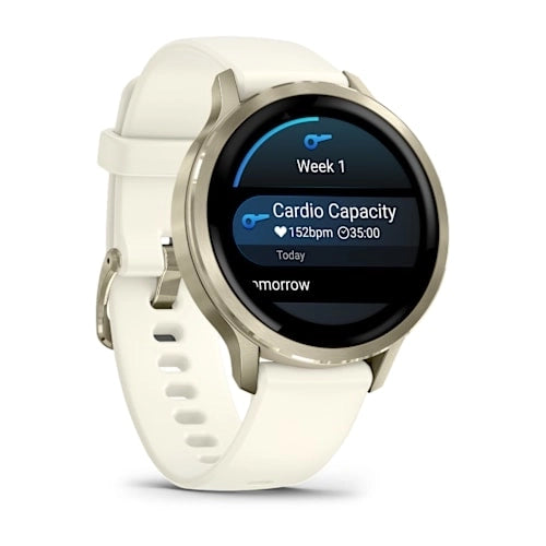 Garmin Venu 4 41MM Lunar Gold with Bone Silicone Band Smart Watch