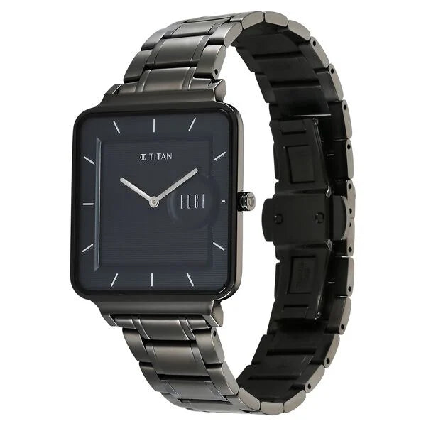 Titan Edge Quad Quartz Analog Blue Dial Watch For Men - NT10017QM01