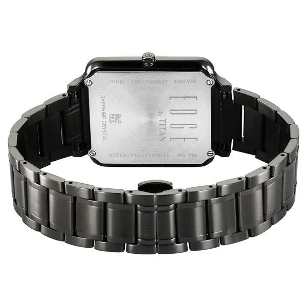 Titan Edge Quad Quartz Analog Blue Dial Watch For Men - NT10017QM01