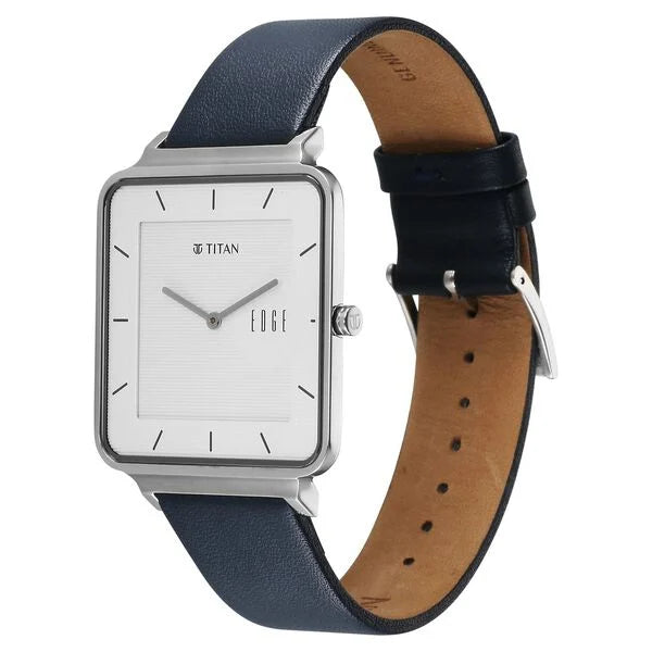 Titan Edge Quad Quartz Analog White Dial Watch For Men - NT10017SL01