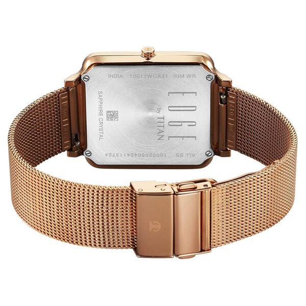 Titan Edge Quad Quartz Analog White Dial Watch For Men - NT10017WM01