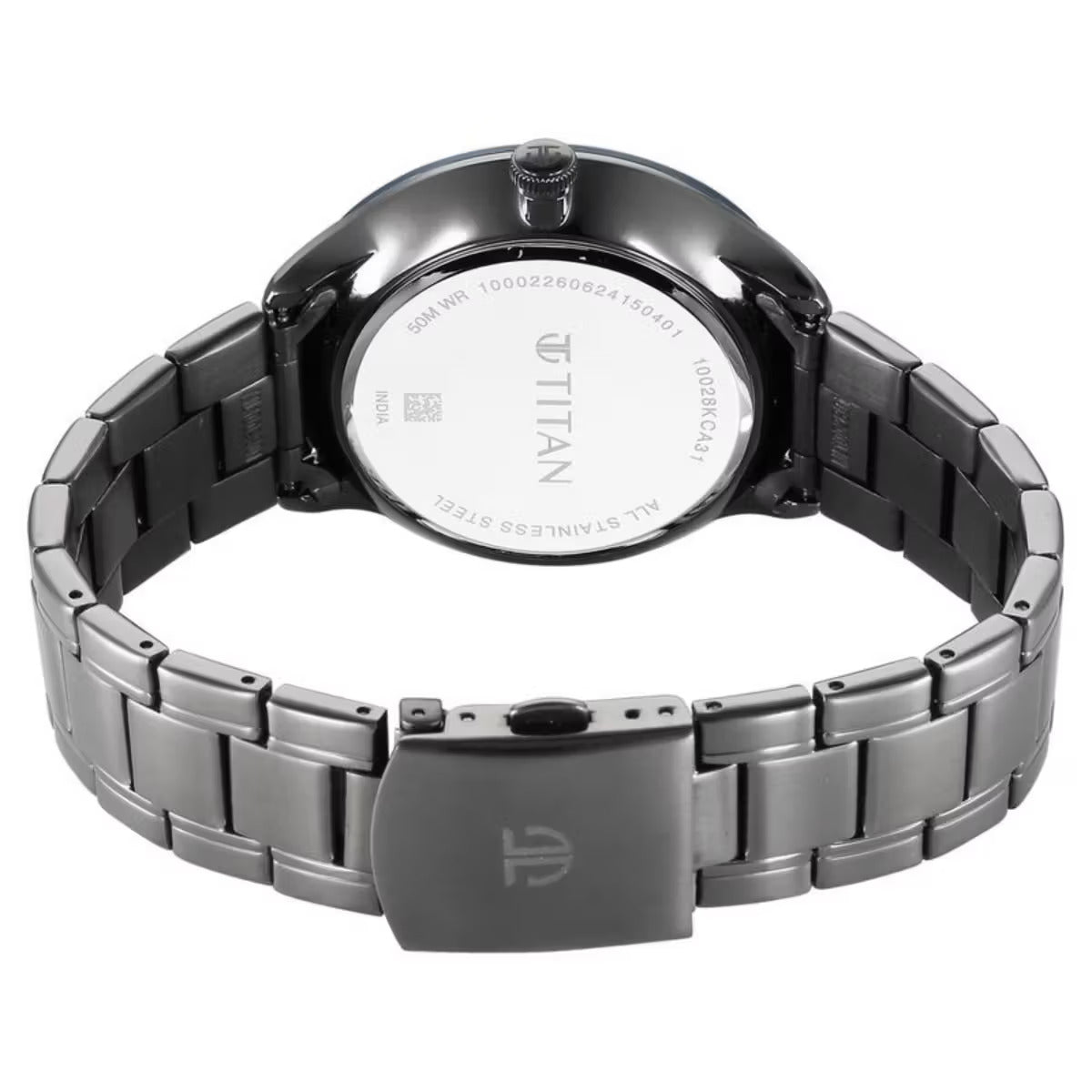 Titan Caelum Sun Moon Sub-Dial in Gunmetal Grey Stellar Edition Men Watch 10028KM01