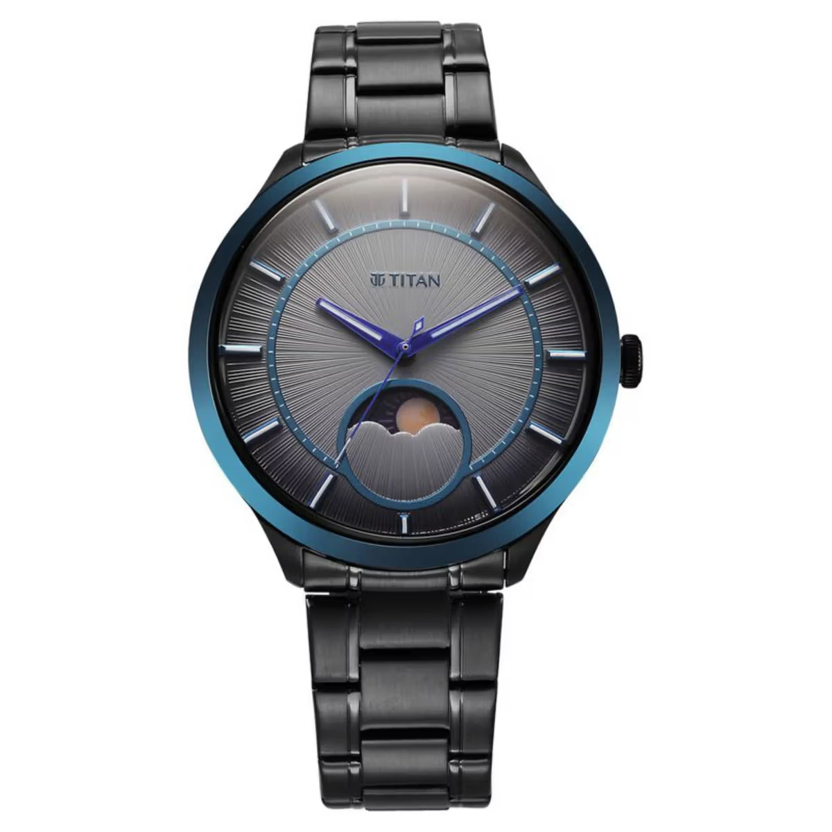 Titan Caelum Sun Moon Sub-Dial in Gunmetal Grey Stellar Edition Men Watch 10028KM01