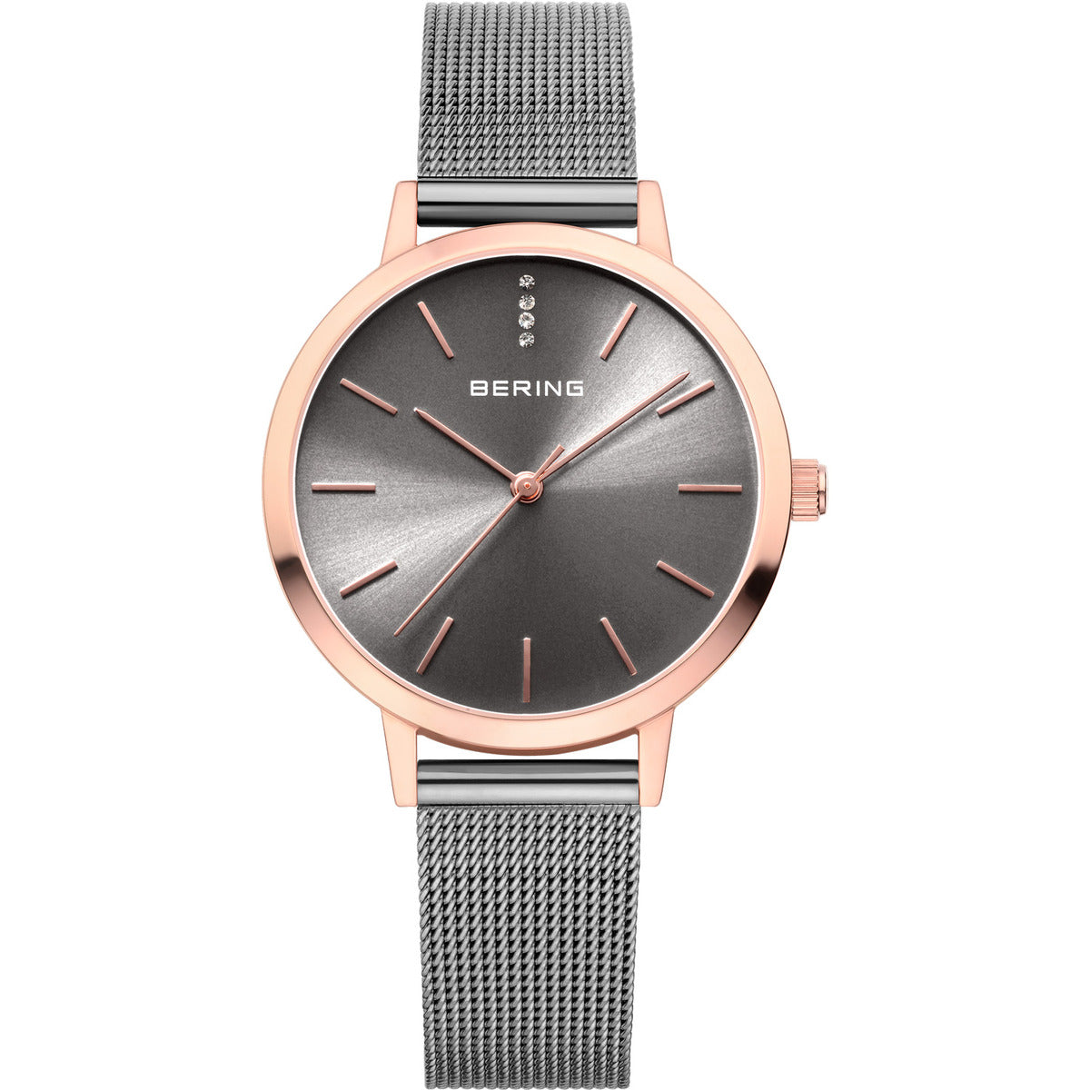 Bering Classic Grey Dial Analog Stainless Steel Women's Watch 13434-369