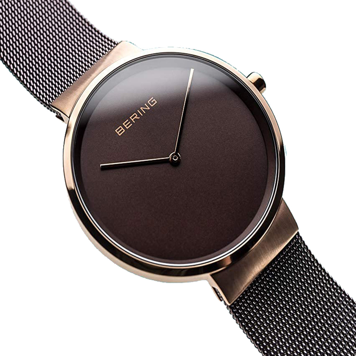 Bering Classic Brown Dial Analog Stainless Steel Watch For Men 14539-262