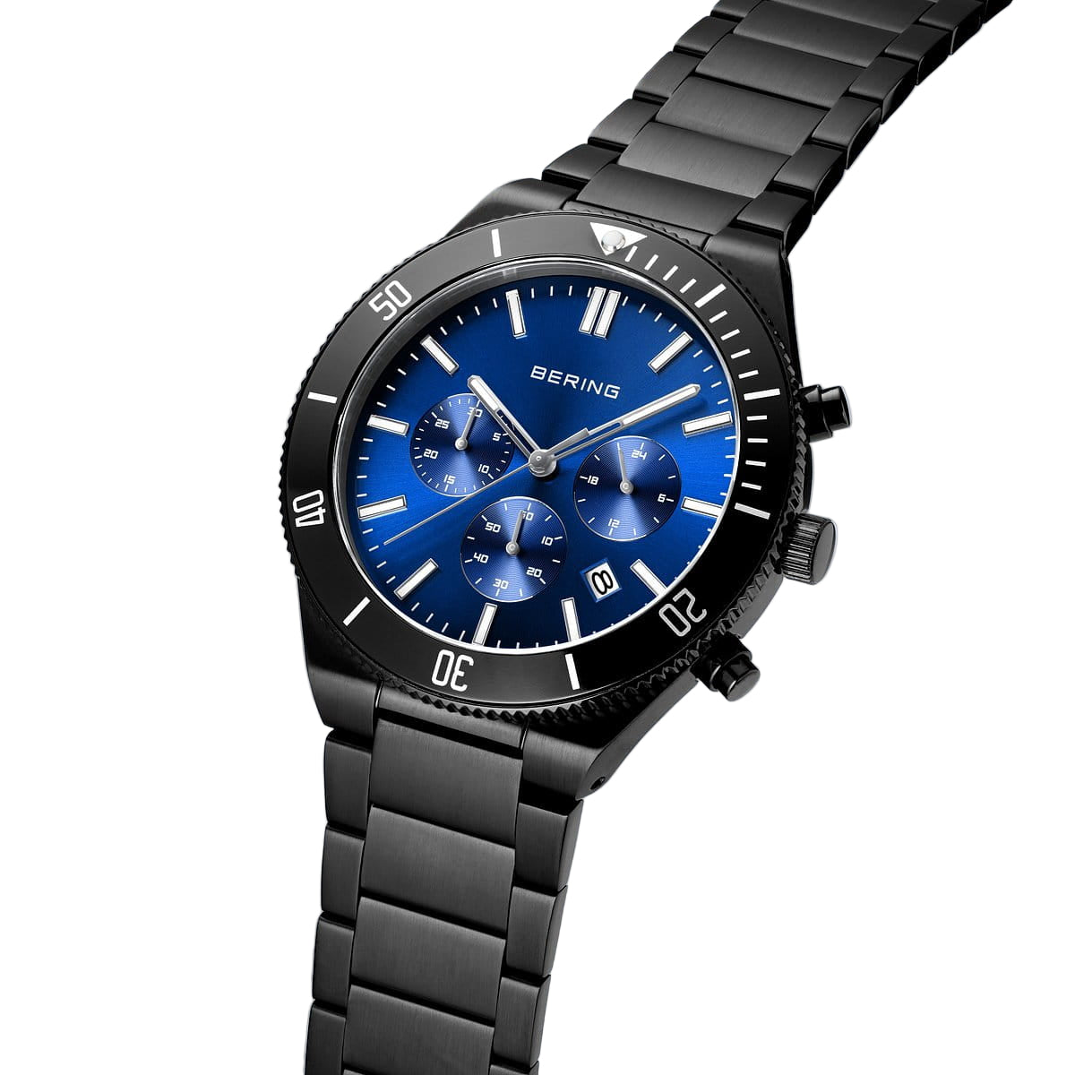 Bering Classic Blue Dial Chronograph Watch For Men 15043-727