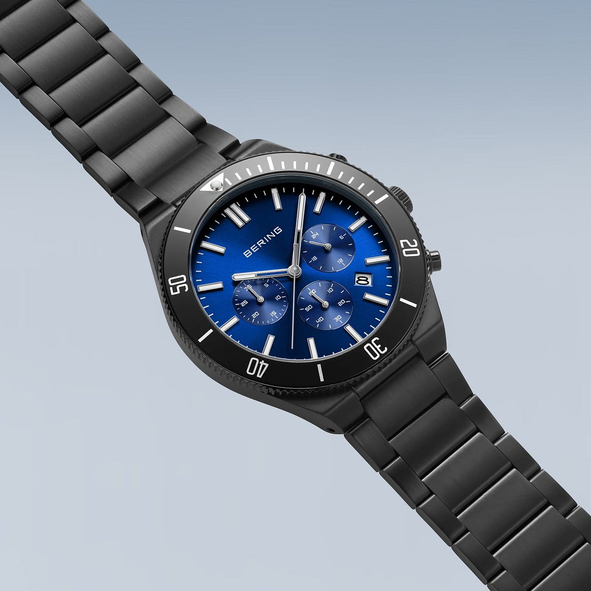 Bering Classic Blue Dial Chronograph Watch For Men 15043-727