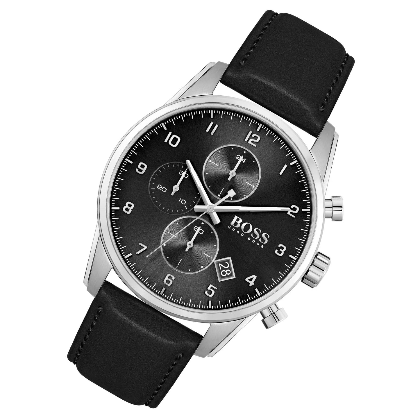 1513782 HUGO BOSS | Chronograph 44mm Round Black Dial Watch (Men)