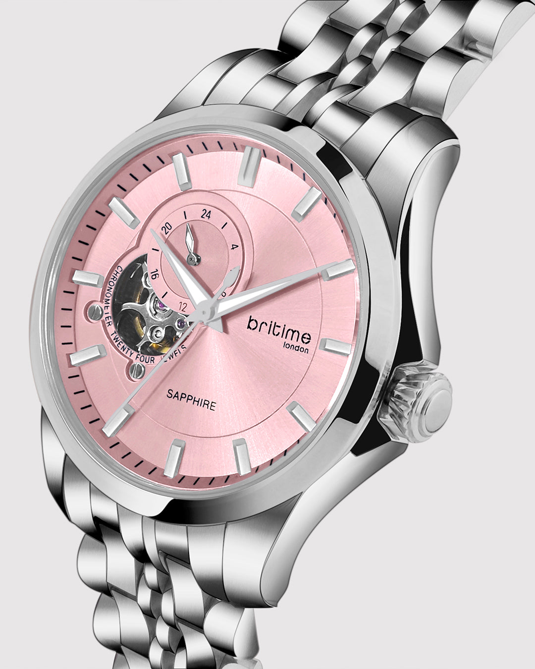 Britime Crimson pink Dial Multifunction Automatic Men's Watch - 166-M11001