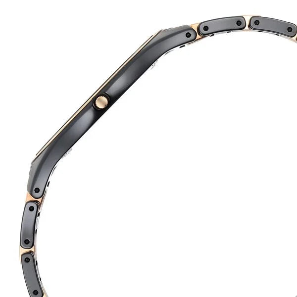 Titan Edge Ceramic Quartz in Midnight Gold Black Dial Men's Watch - NT1696KC02