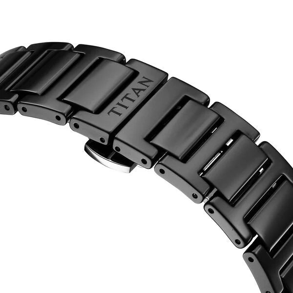 Titan Edge Ceramic Quartz in Rich Black Dial Watch for Men NT1696NC01