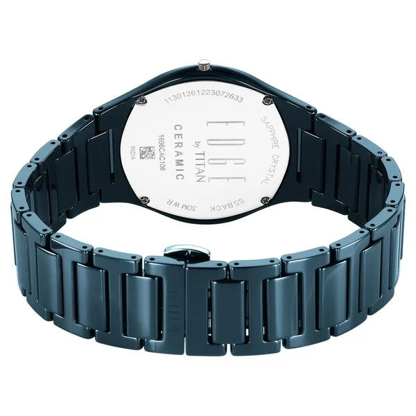 Titan Edge Ceramic Quartz in Atlantic Blue Dial Men's Watch - NT1696QC09