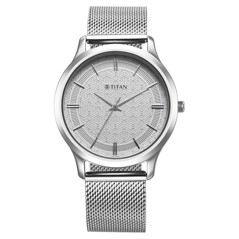 Titan Titan Karishma Quartz Analog Silver Dial Watch for Men 1825SM09
