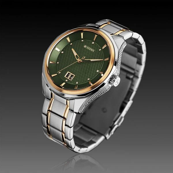 Titan Regalia Opulent Green Dial Analog Men's Astrological Watch - 1829KM06