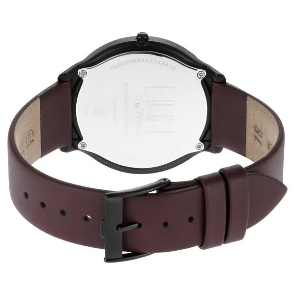 Titan Edge Baseline Black Dial Analog Leather Strap watch for Men - NT1843NL01