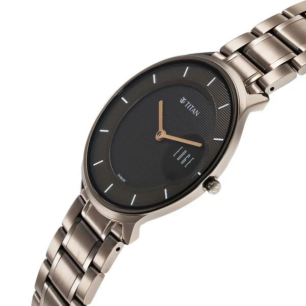 Titan Edge Baseline Brown Dial Analog Stainless Steel Strap Men's watch NT1843QM02