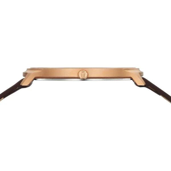 Titan Edge Quartz Analog White Dial Brown Leather Strap Men's Watch - NT1843WL01