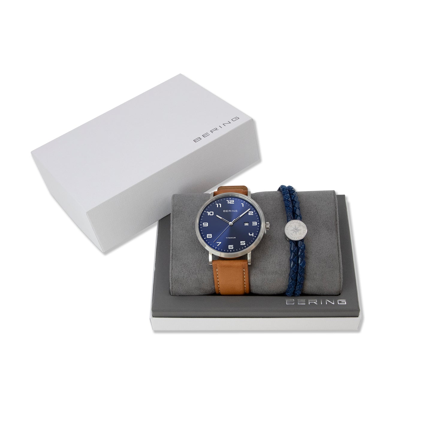 Bering Classic Blue Dial Analog Watch With Bracelet For Men 18640-567-01