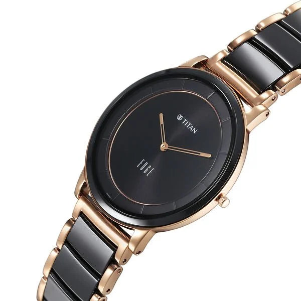 Titan Edge Fusion Quartz Analog Black Dial Men's Watch - NT1878KD03