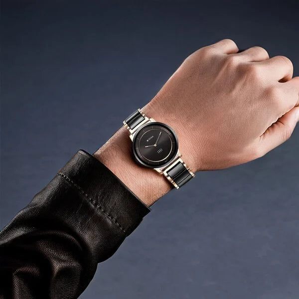 Titan Edge Fusion Quartz Analog Black Dial Men's Watch - NT1878KD03