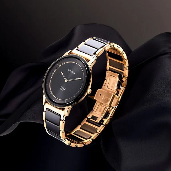 Titan Edge Fusion Quartz Analog Black Dial Men's Watch - NT1878KD03