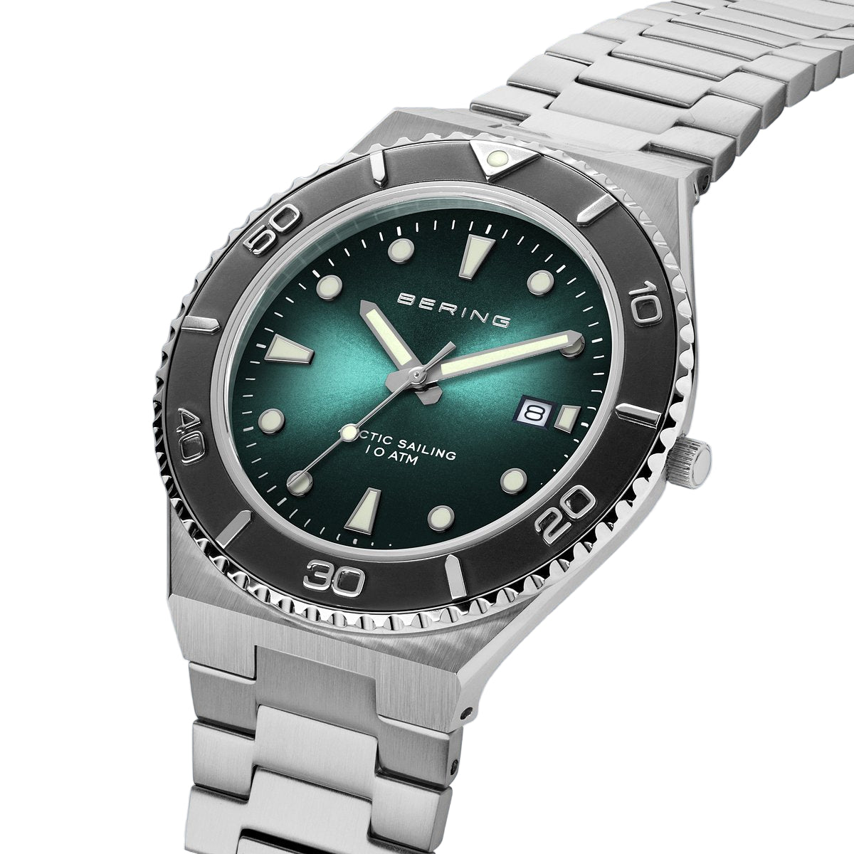 Bering Classic Arctic Sailing Green Dial Analog Men Watch 18940-708