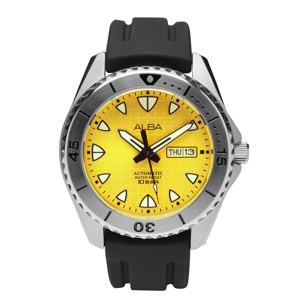 ALBA Mechanical Yellow Patterned Dial Automatic Men's Watch - AL4587X1
