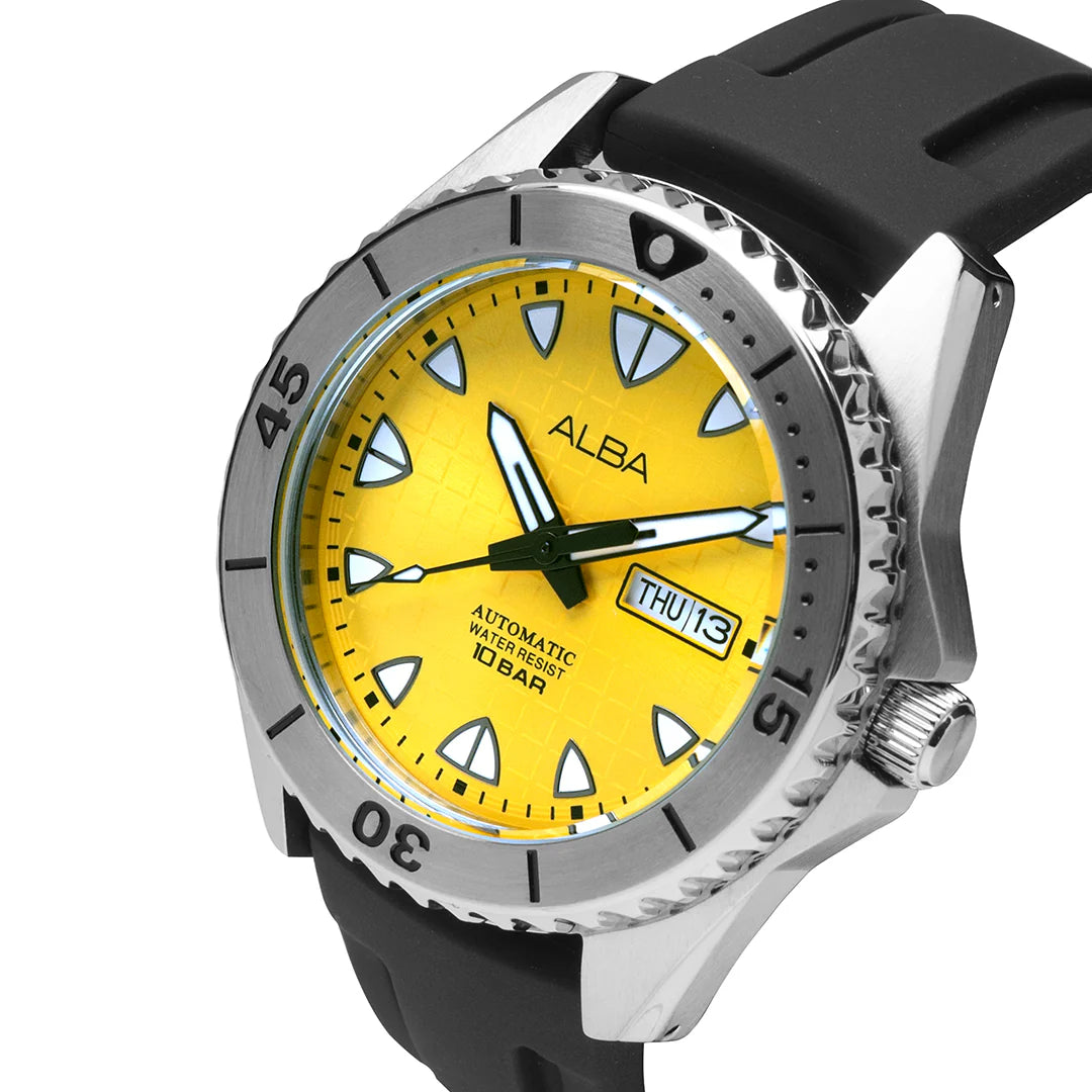 ALBA Mechanical Yellow Patterned Dial Automatic Men's Watch - AL4587X1