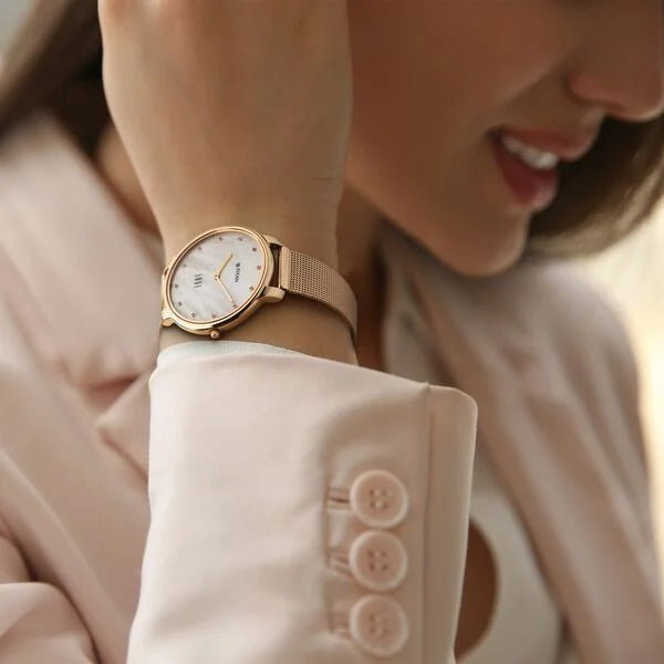 Titan Edge Metal Ladies Allure Quartz Analog Round Dial Watch - NT2654WM02