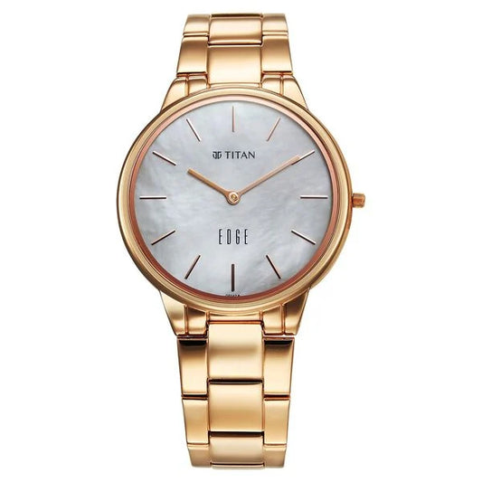 Titan Edge Metal Ladies Allure Quartz Round Dial Watch For Women - NT2734WM01