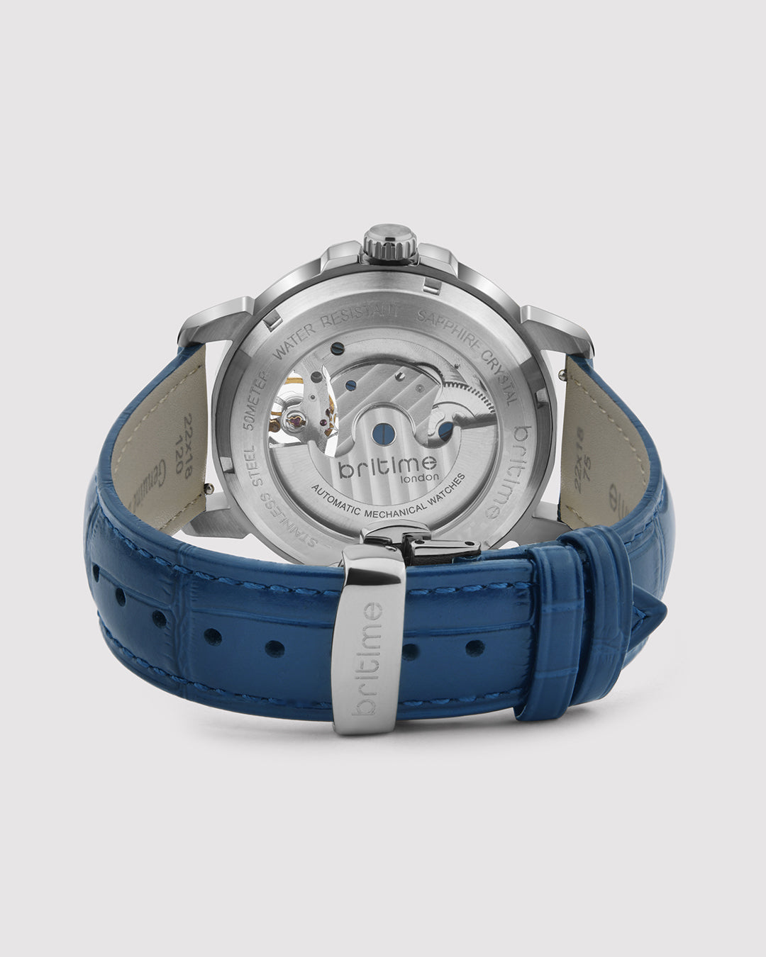 Britime Aquatica Blue Dial With Leather Strep Multifunction Automatic Men's Watch - 274-L10507