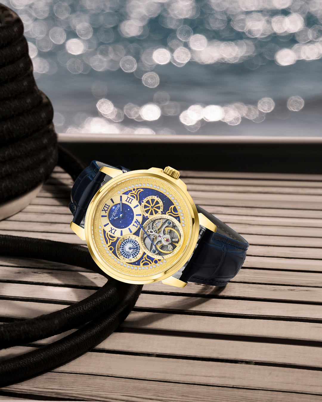 Britime Aquatica Gold Dial With Roman Numerals Men's Watch - 274-L20507