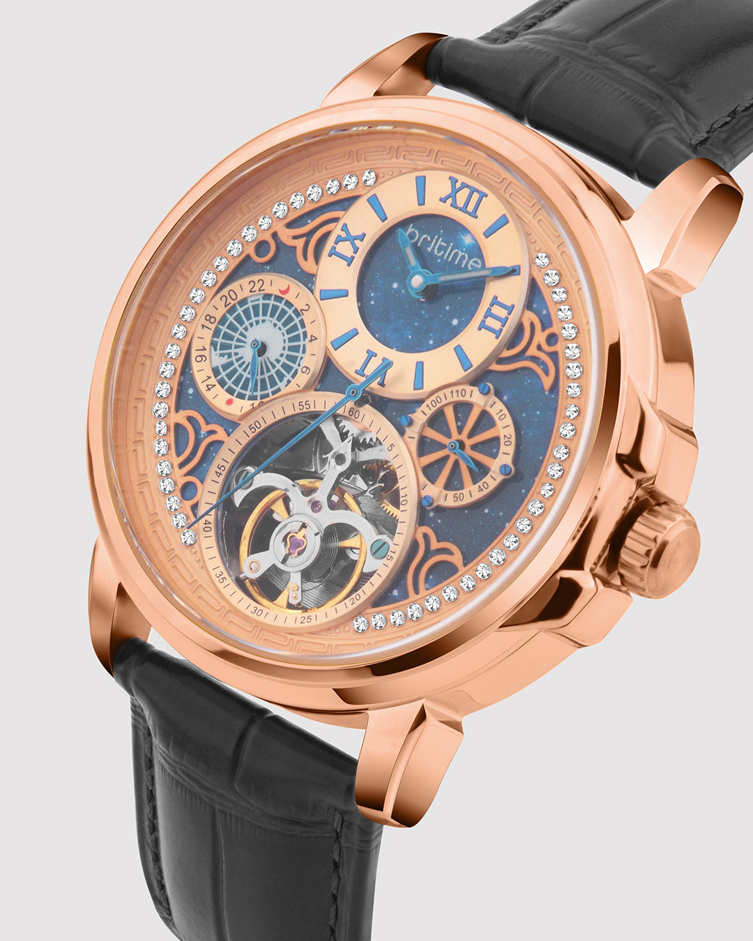 Britime Aquatica Rose Gold With Roman Numerals Men's Watch - 274-L30506