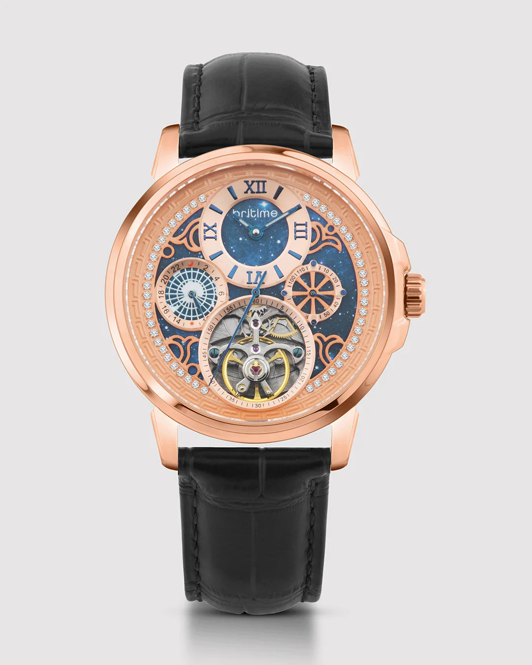 Britime Aquatica Rose Gold With Roman Numerals Men's Watch - 274-L30506