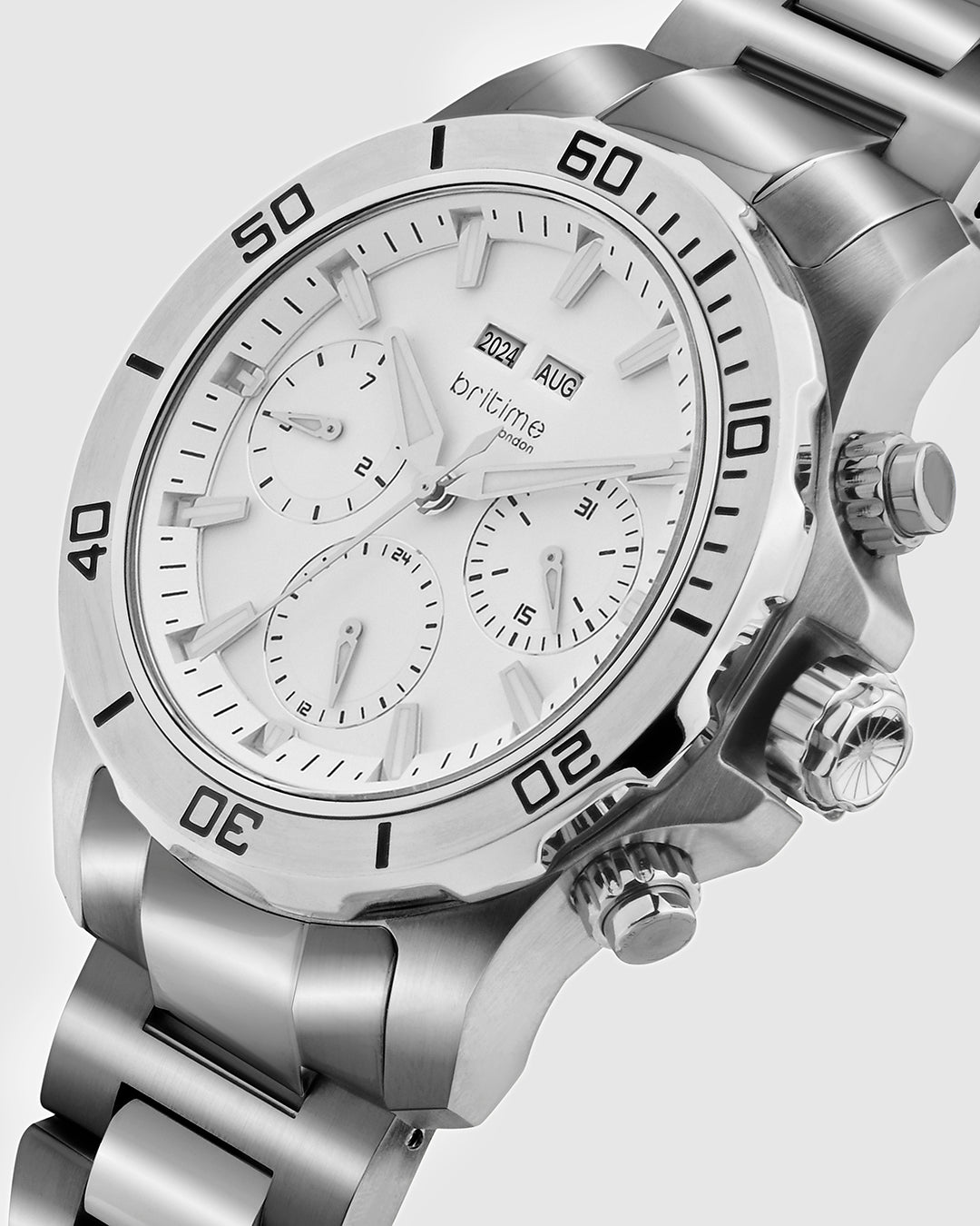 Britime Equinox Men Automatic Silver Dial Multi-Function Stainless steel Watch 562-M10301