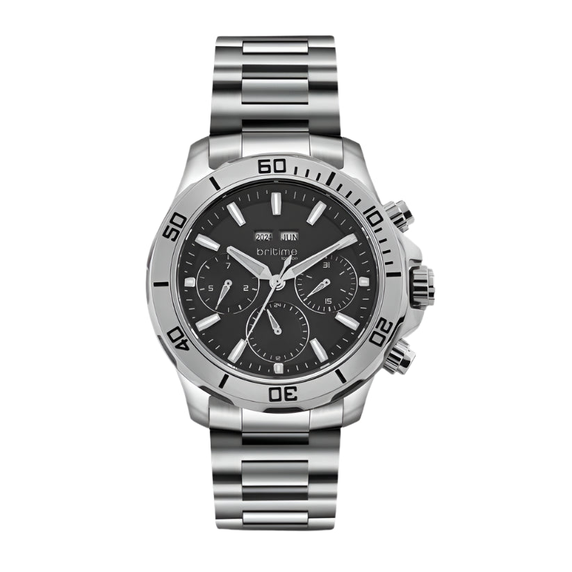 Britime Equinox Men Automatic Black Dial Multi-Function Stainless steel Watch 562-M10401