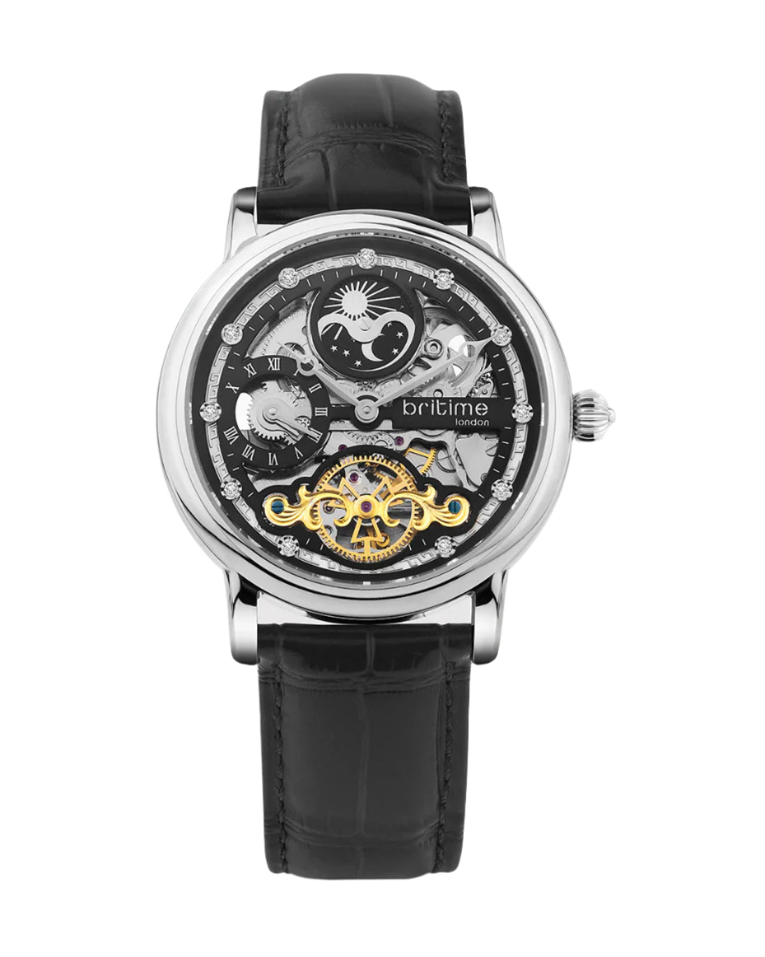 Britime Crist Automatic Black Dial Multifunction Men Watch 641-L10406