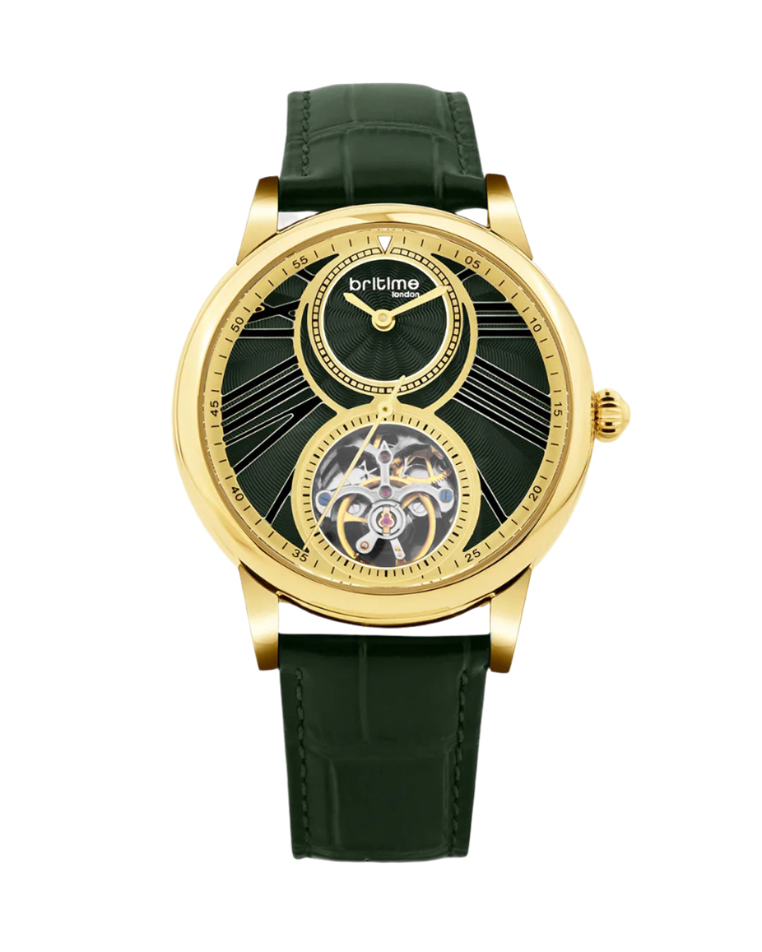 Britime Eclipse Green Dial Leather Straps Analogue Automatic Watch 675-L31412
