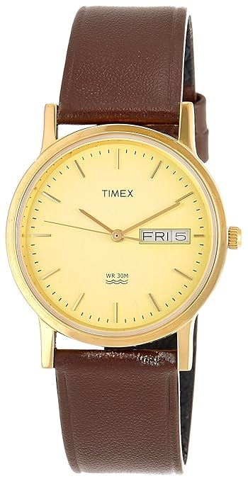 Timex Men Champagne Round Dial Analog Watch - A501
