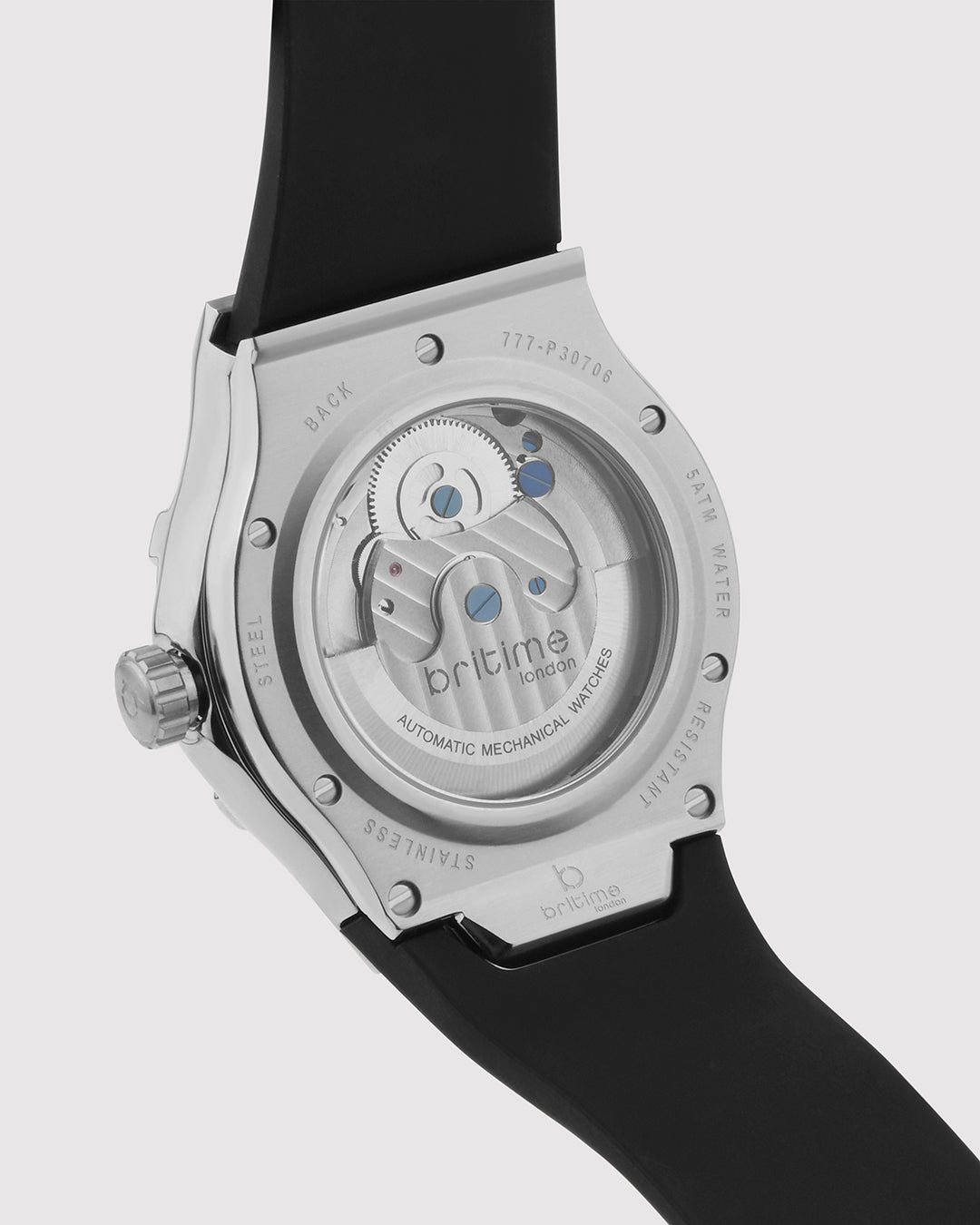 Britime Asteroid Silver Dial Multifunction Silicon Automatic Men's Watch - 777-P10306
