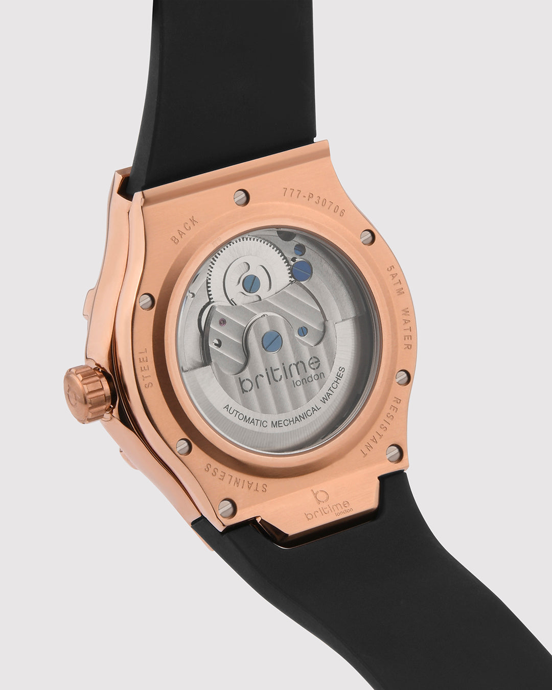 Britime Asteroid Rose Gold Dial Multifunction Silicon Automatic Men's Watch - 777-P30706
