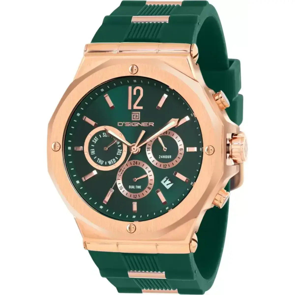 D'SIGNER Green Dial Rose Gold Case Analog Astrological Watch (Men)
