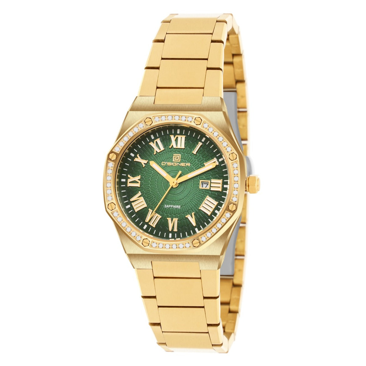 D'SIGNER Green Dial Roman Numeral Analog Astrological Watch For Women