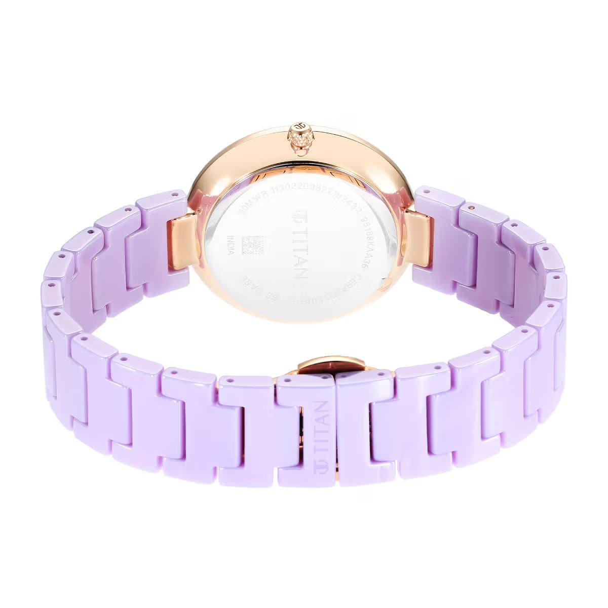 Titan Purple Ceramics Purple Dial Analog Ceramic Strap watch for Women 95189KC06