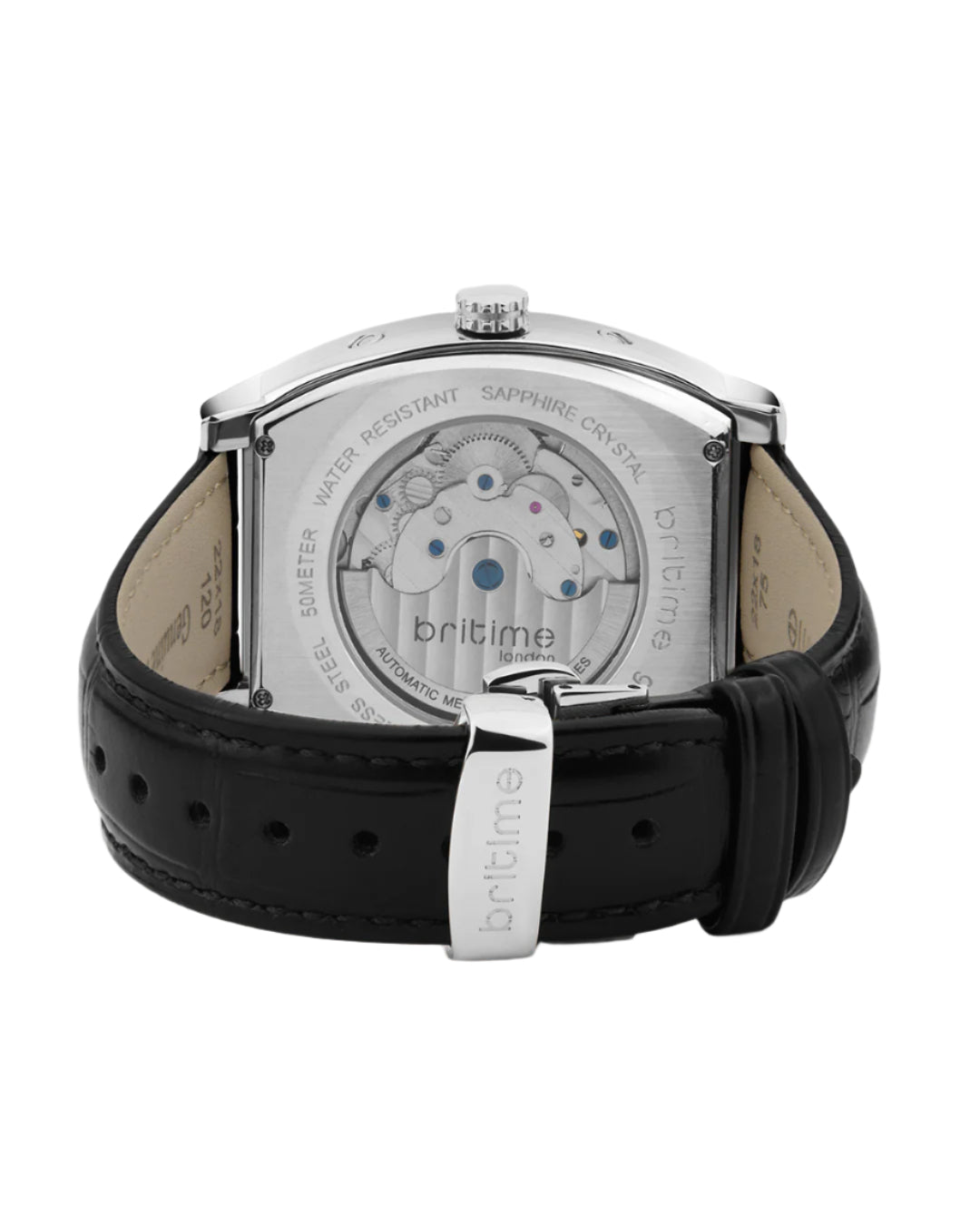 Britime Galaxy Men Automatic Silver Dial Multi-Function Leather Watch 985-L10406