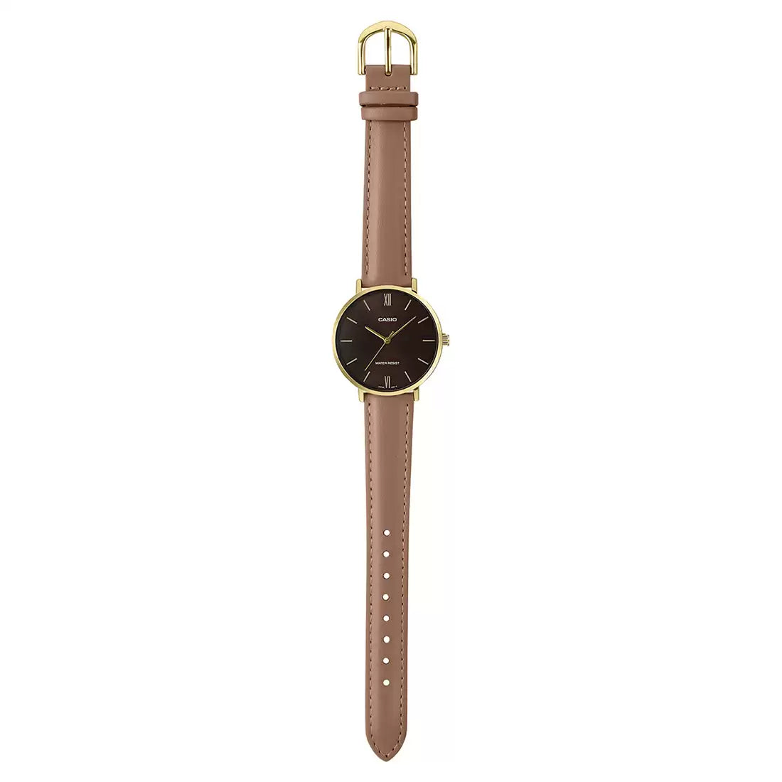 Casio ENTICER MEN MTP-VT01GL-5BUDF - A1783 Brown Leather - Men's Watch