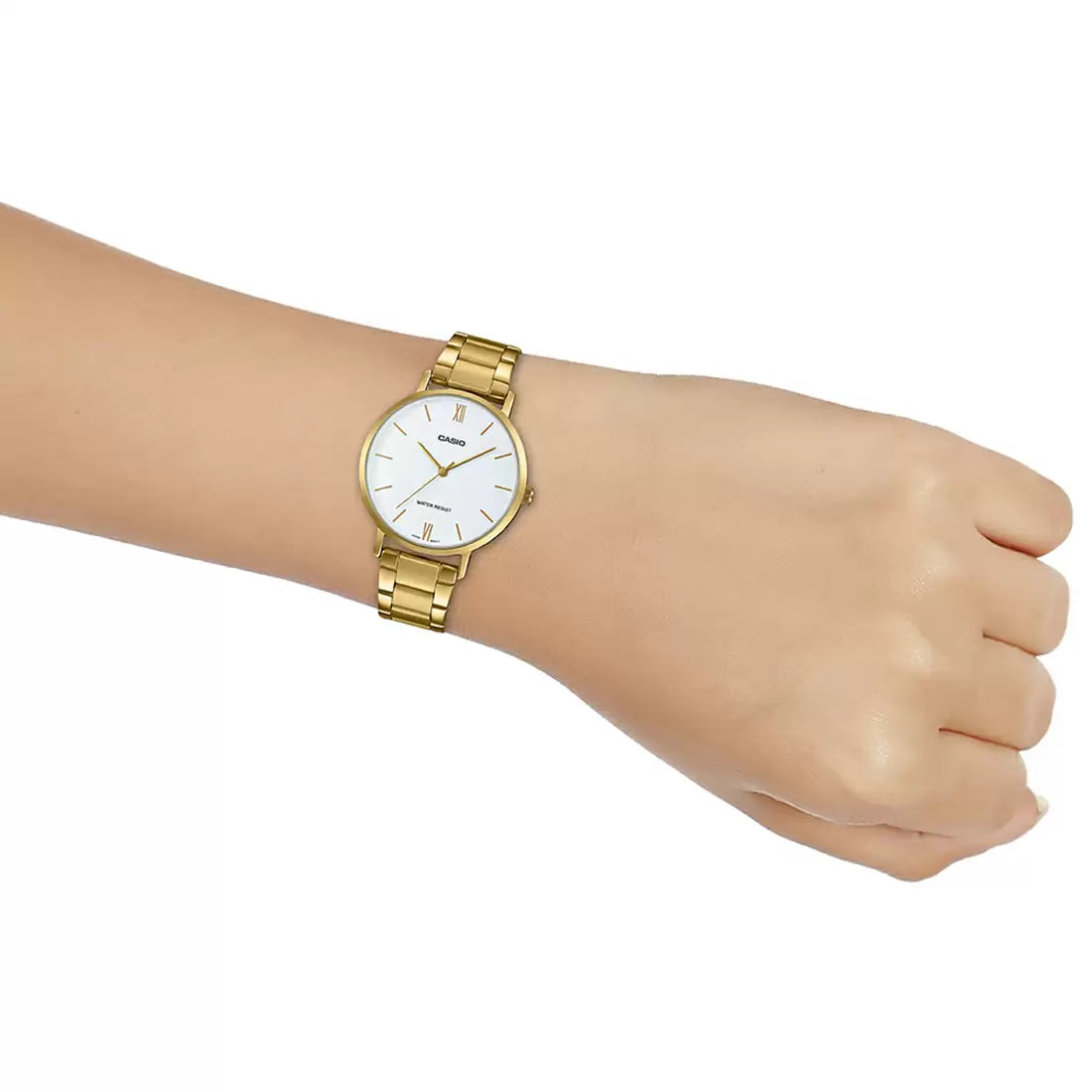 Casio A1784 ENTICER LADIES LTP-VT01G-7BUDF Gold Analog Watch